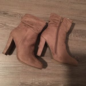 Light Brown/Taupe Suede Booties